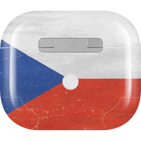 Czech Republic Flag Distressed Apple AirPods (3rd Gen 2021) Skin